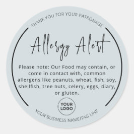 Redonda Pegatina de la ronda de advertencia de alimentos p