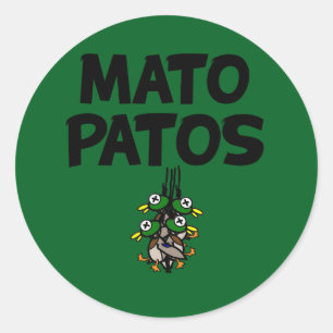 Redonda Pegatina de la Ronda de Caza de Patos con Logotipo