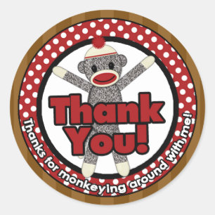 Redonda Pegatina de la ronda de cumpleaños de Silly SOCK M