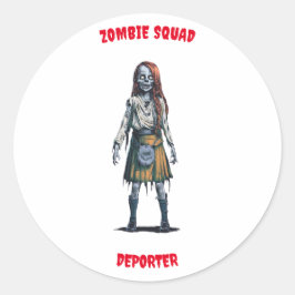 Redonda Pegatina de la Ronda de Deportistas Zombie Squad