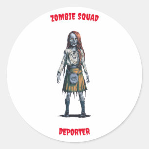 Redonda Pegatina de la Ronda de Deportistas Zombie Squad