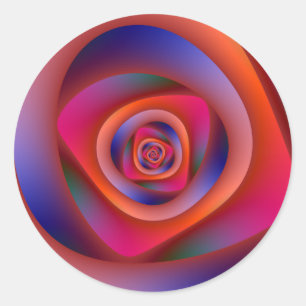 Redonda Pegatina de la ronda de laberinto espiral psicodél