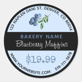Redonda Pegatina de la ronda de panadería Blueberry Muffin
