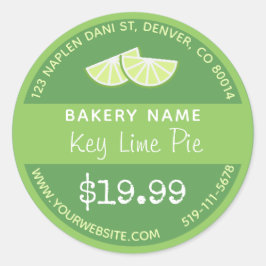 Redonda Pegatina de la ronda de panadería Lime Pie