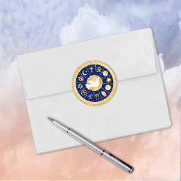 Redonda Pegatina de la Ronda de Paz de Dove