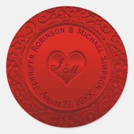 Redonda Pegatina de la ronda de Relieves metalizados Red F