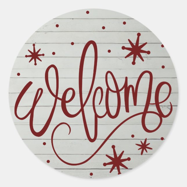 Redonda Pegatina de la ronda de vacaciones de bienvenida (Anverso)