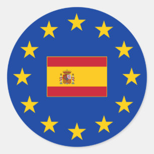 Redonda Pegatina de la Ronda España de la Unión Europea