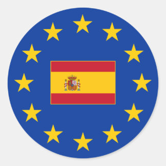 Redonda Pegatina de la Ronda España de la Unión Europea