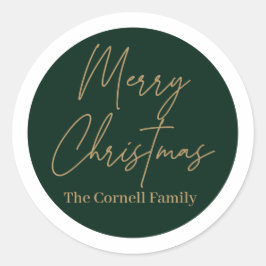 Redonda Pegatina de la ronda navideña clásica