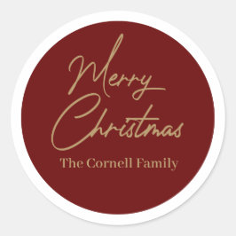 Redonda Pegatina de la ronda navideña clásica