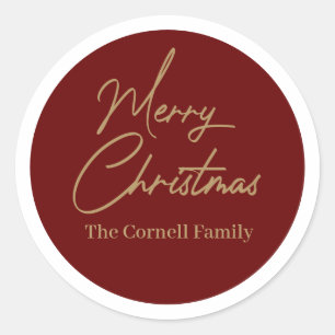 Redonda Pegatina de la ronda navideña clásica