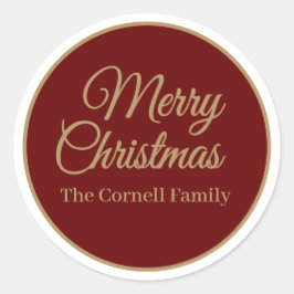 Redonda Pegatina de la ronda navideña clásica