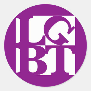 Redonda PEGATINA de la Ronda Pop Blanca LGBT