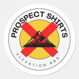 Redonda Pegatina de la Tienda de Camisetas potenciales