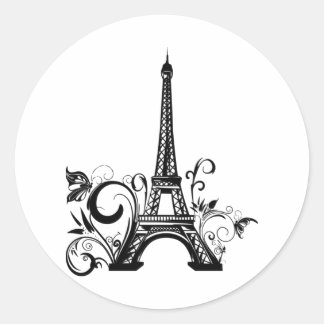 Redonda Pegatina de la torre Eiffel