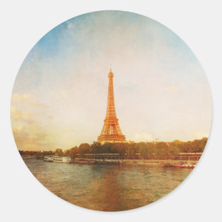 Redonda Pegatina de la Torre Eiffel de París