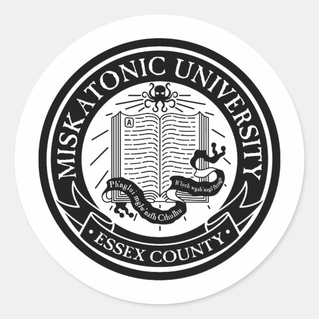 Redonda Pegatina de la Universidad Miskatonic (Anverso)