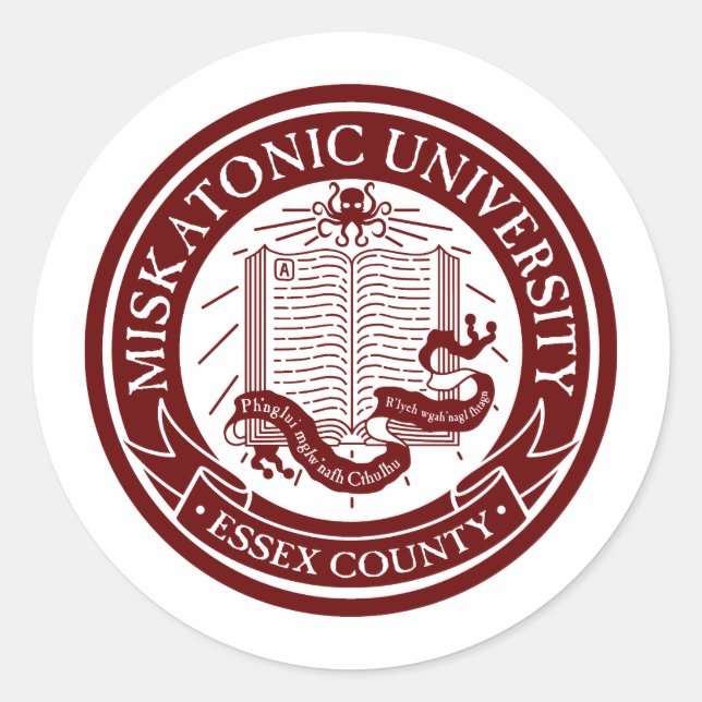 Redonda Pegatina de la Universidad Miskatonic (Anverso)