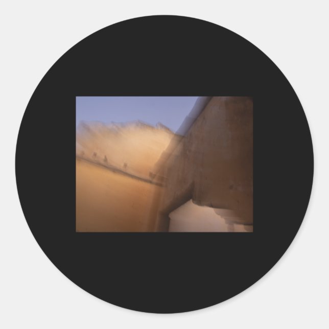 Redonda Pegatina de la vieja casa borrosa (Anverso)