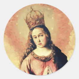 Redonda Pegatina de la Virgen María Regina Caeli