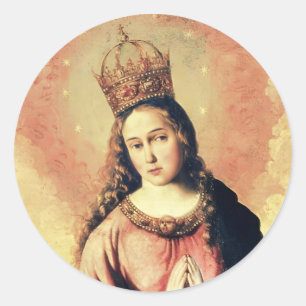 Redonda Pegatina de la Virgen María Regina Caeli
