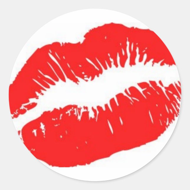 Redonda pegatina de labios (Anverso)