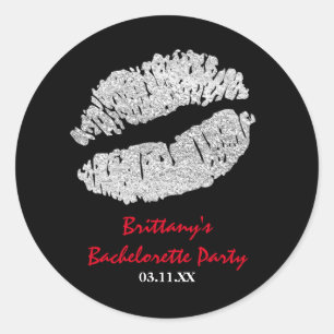 Redonda Pegatina de labios de brillo falso de plata para f