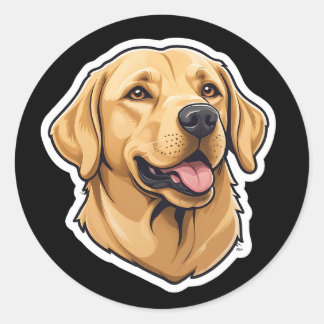 Redonda Pegatina de Labrador Recuperador personalizado