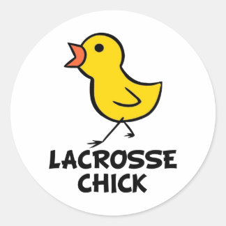 Redonda Pegatina de Lacrosse Chick