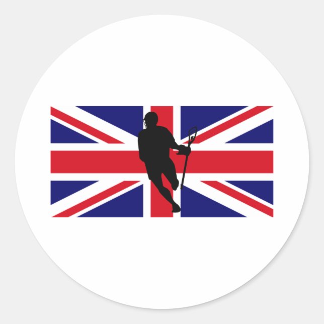 Redonda Pegatina de Lacrosse Flag IRock UK (Anverso)