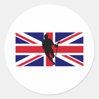 Redonda Pegatina de Lacrosse Flag IRock UK