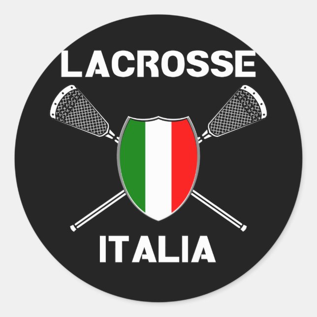 Redonda Pegatina de Lacrosse Flag Italia (Anverso)