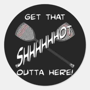 Redonda Pegatina de Lacrosse Goalie Shhhot