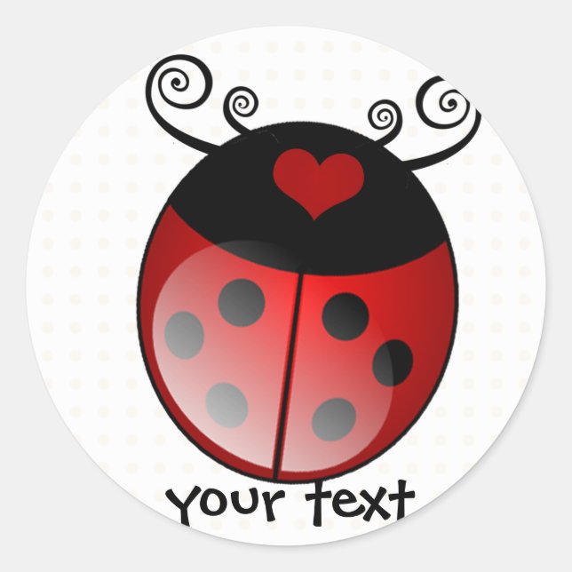 Redonda pegatina de ladybug (Anverso)