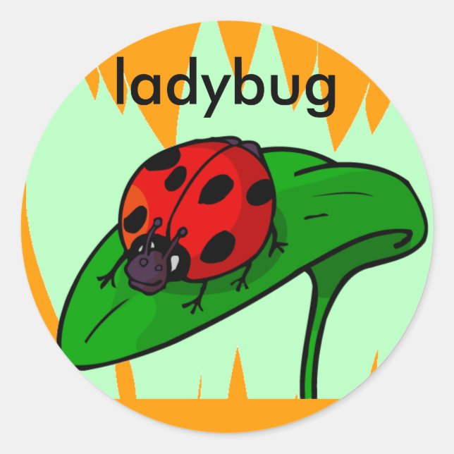 Redonda pegatina de ladybug (Anverso)