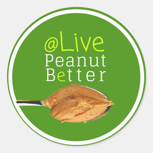 Redonda Pegatina de laptops Live Peanut Better (Anverso)