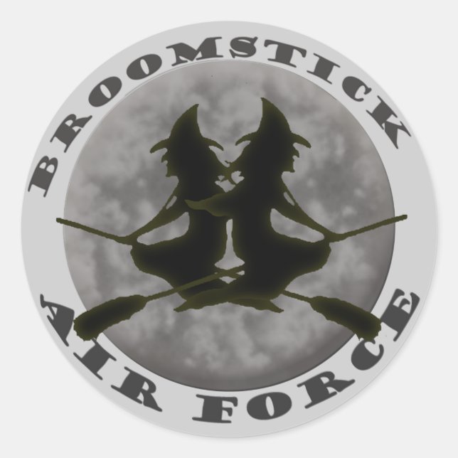 Redonda Pegatina de las brujas de Halloween (Anverso)