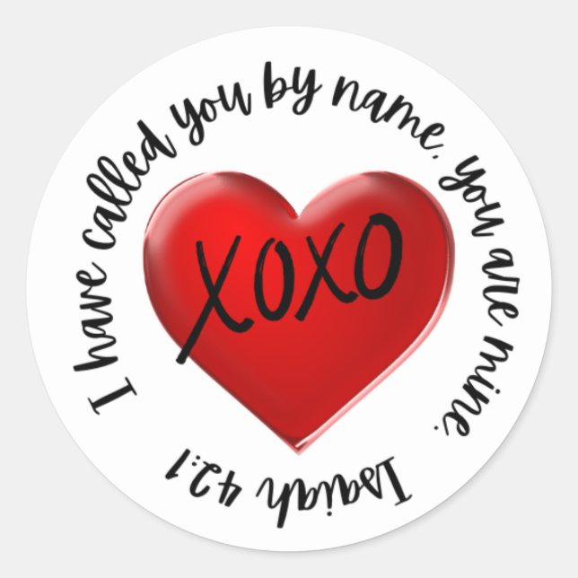 Redonda Pegatina de las Escrituras (Isaías 42:1) (Anverso)