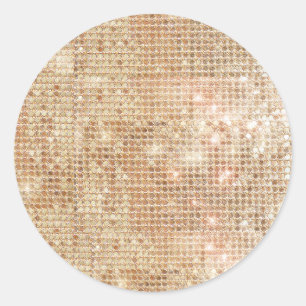 Redonda Pegatina de las Gold Sequins