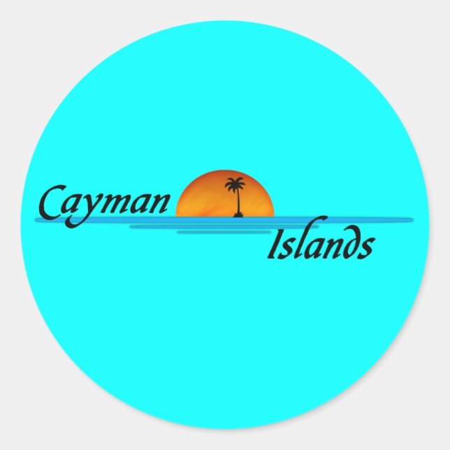 Redonda Pegatina de las Islas Caimán (Anverso)