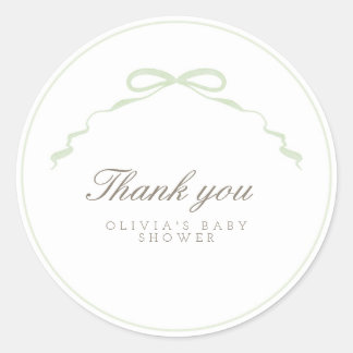 Redonda Pegatina de Lazo Verde