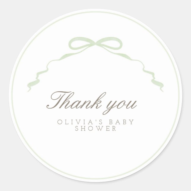 Redonda Pegatina de lazo verde (Anverso)