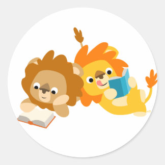 Redonda Pegatina de lectores de leones de Personalizado li