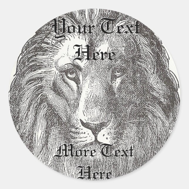 Redonda Pegatina de león de época (Anverso)