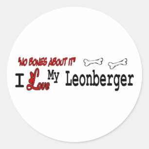 Redonda Pegatina de Leonberger (I Love)