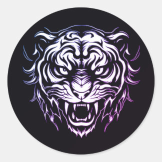 Redonda Pegatina de leones