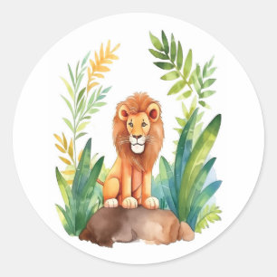 Redonda Pegatina de leones