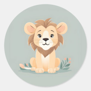 Redonda Pegatina de leones