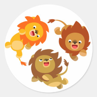 Redonda Pegatina de leones Personalizados sin peso